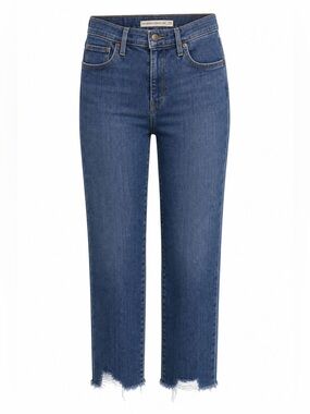 Levi’s 724 High Rise Straight Crop Jeans Size 29 Raw Hem